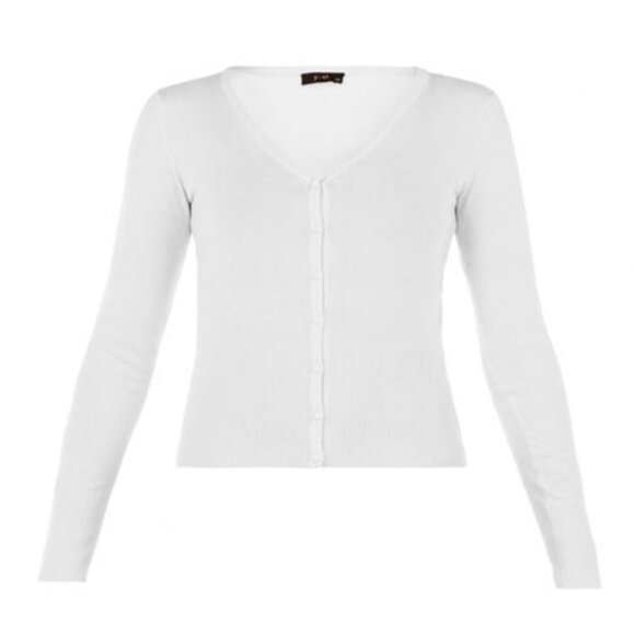 Yest Yana Ladies Cardigan Sweater White Button Front Size 12 - Picture 1 of 8